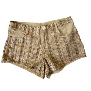 Gold Sequence and beaded Ultra short shorts. 28.5" waist. Party. Shiny. Standout